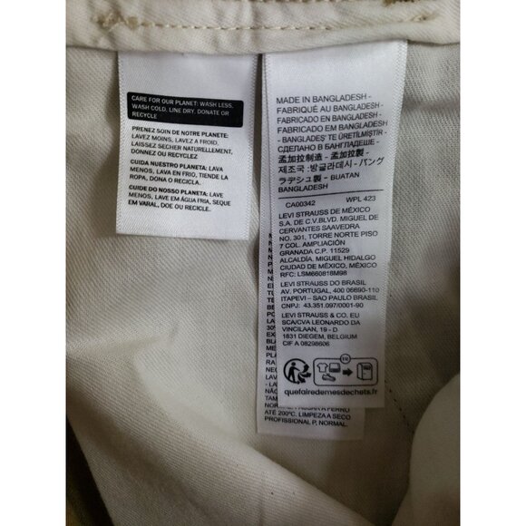 Levis Relaxed Fit Cargo Pants Mens 31x32 Tan Cotton Chino High Rise Tapered Leg - Picture 9 of 11